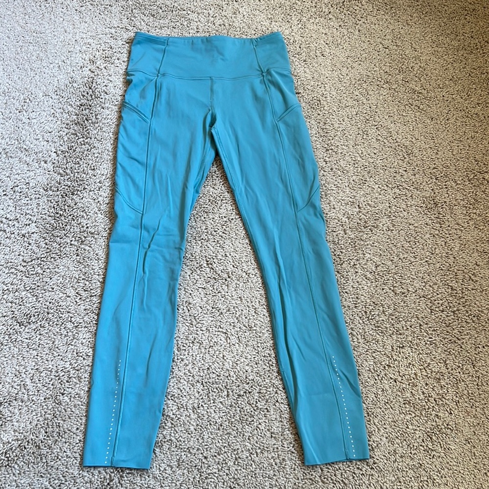 Lululemon Blue Fast and Free Leggings 25” Size 4